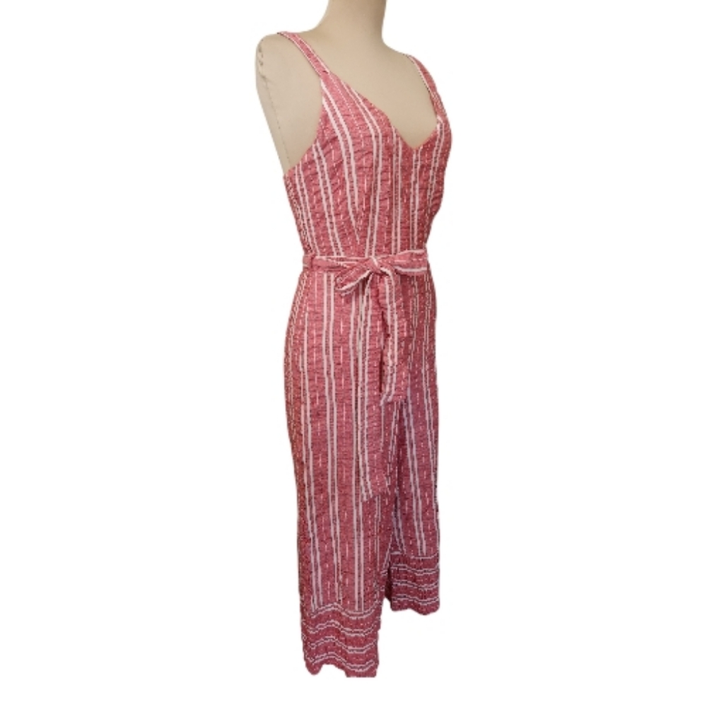 LOST + WANDER x ANTHROPOLOGIE "Robin" Striped Seersucker Wide Jumpsuit - Size M - Picture 5 of 16